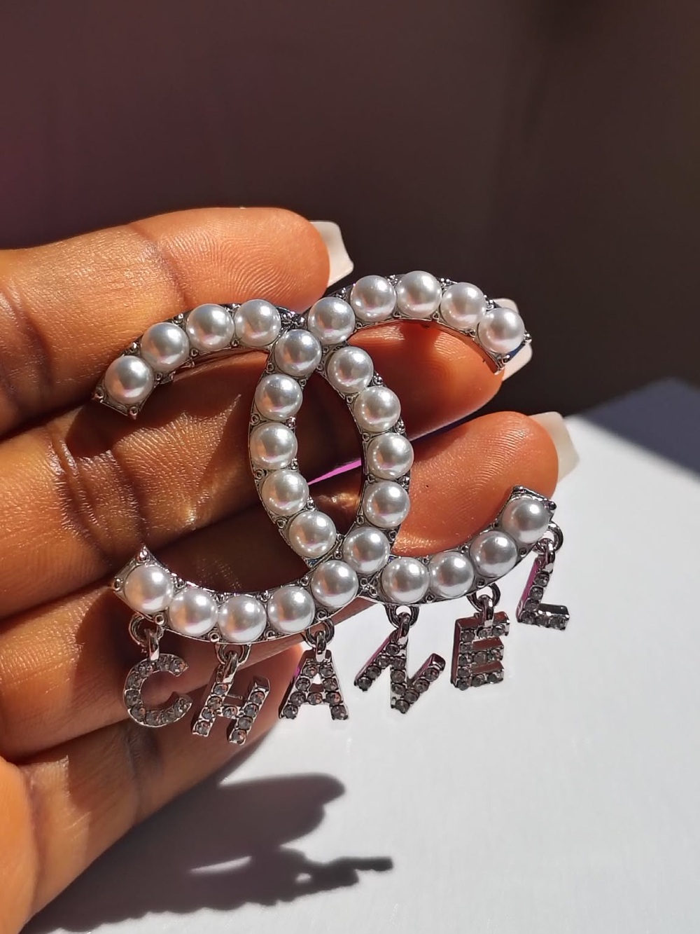 CC Upcycled Silver Brooch with Pearls